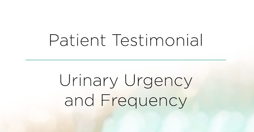 Image of a patient testimonial banner for urinary frequency.