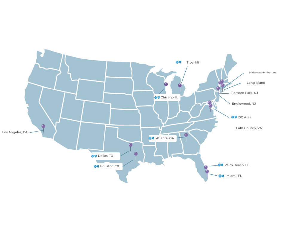 Image of all PRM locations in the United States.